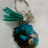Ocean-Inspired Seashell Bag Charm & Keychain: Handmade Coastal Charm