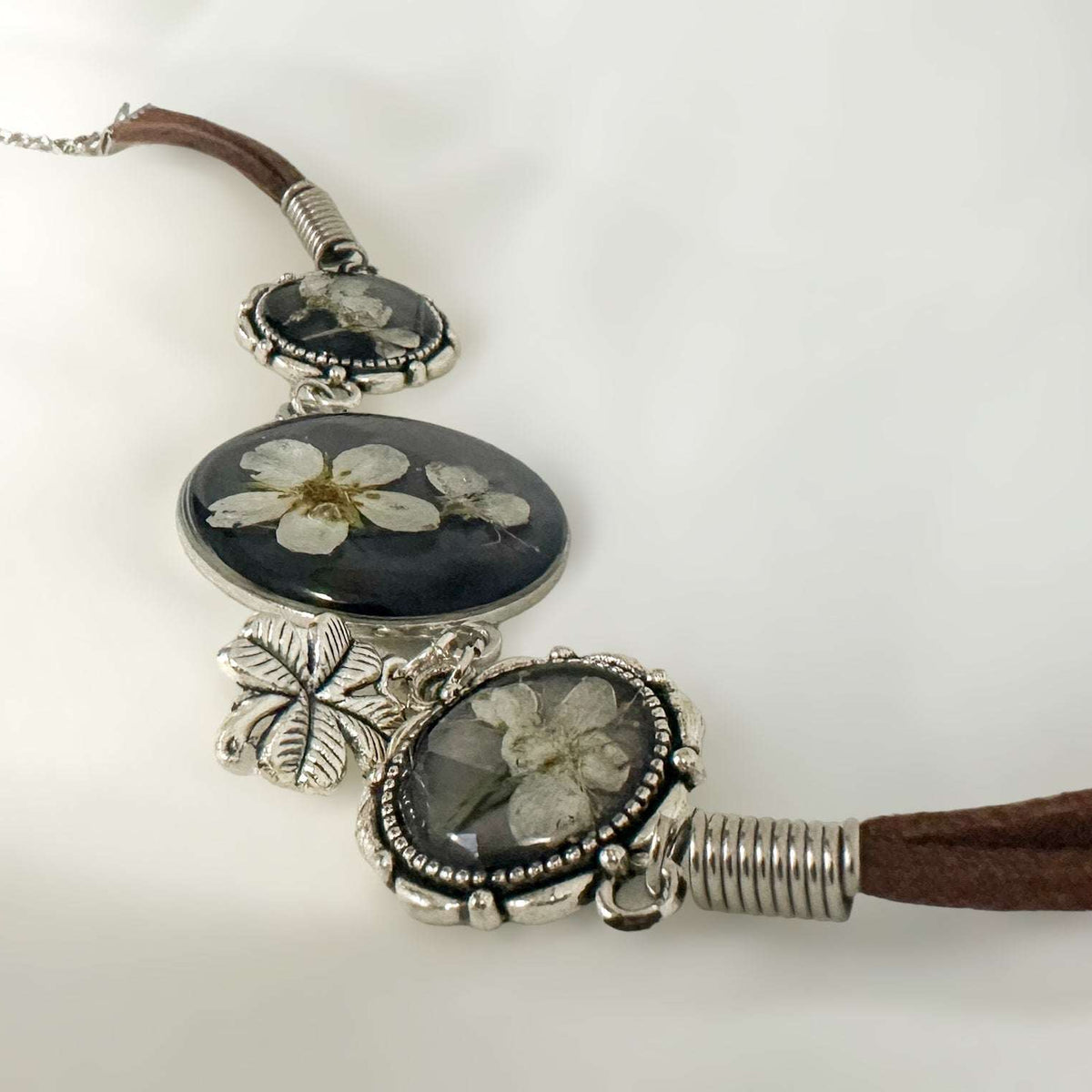 Strawberry Fields: Resin Bracelet with Dried Flower Accents