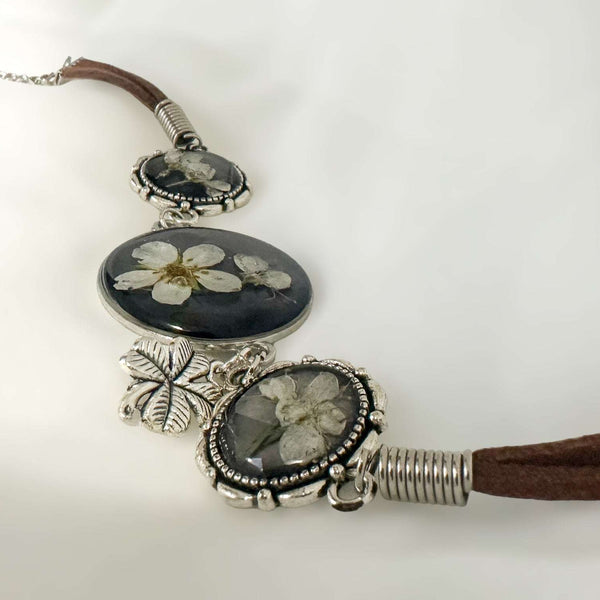 Strawberry Fields: Resin Bracelet with Dried Flower Accents