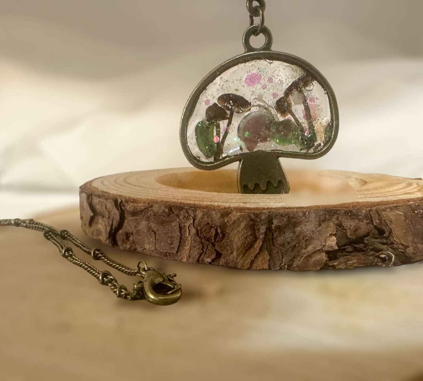 Mystical Forest Whimsy: Mushroom Wonderland Pendant