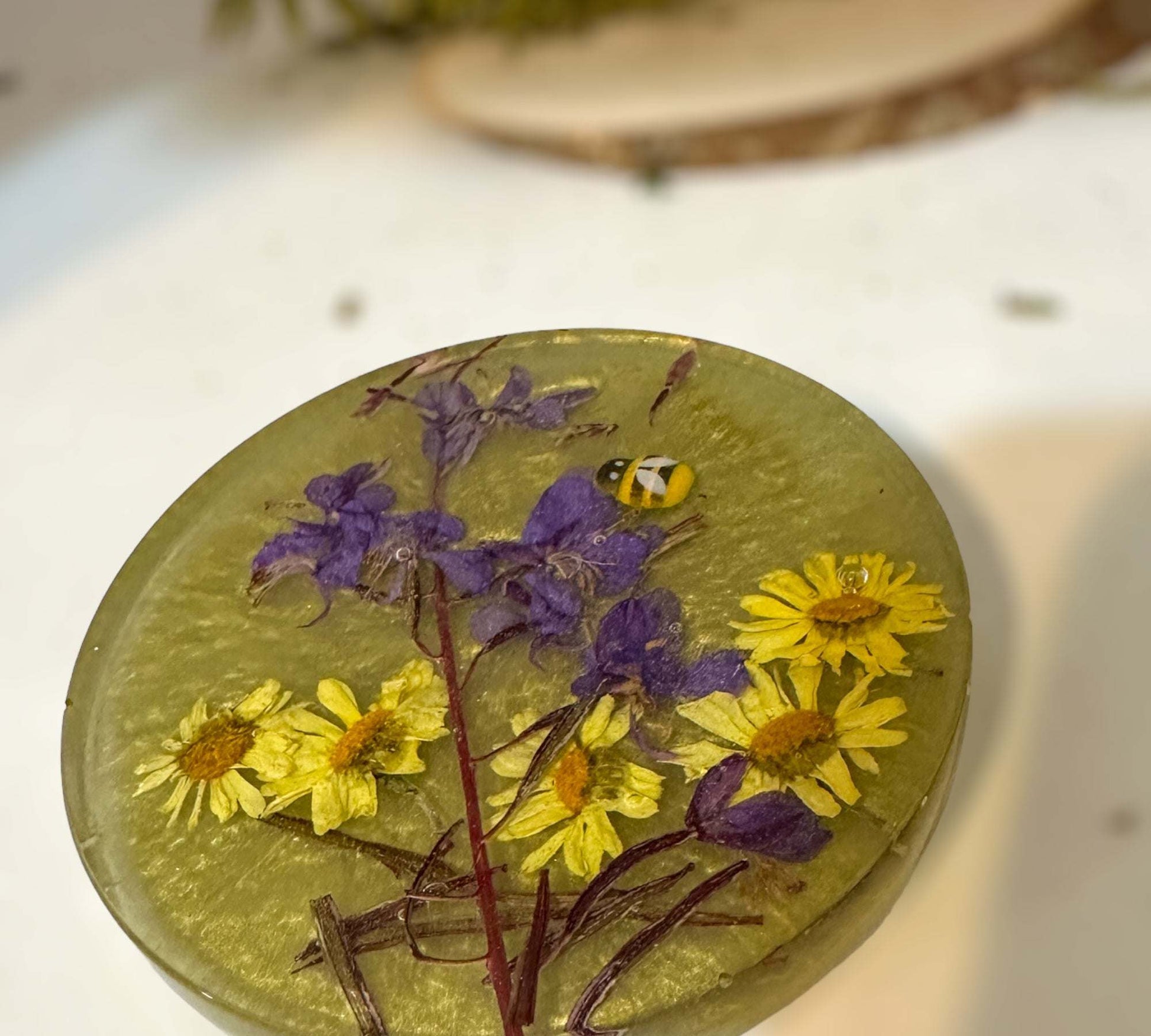 Garden Coaster Set - Blooms & Whimsy Handcraft Epoxy Resin Coasters