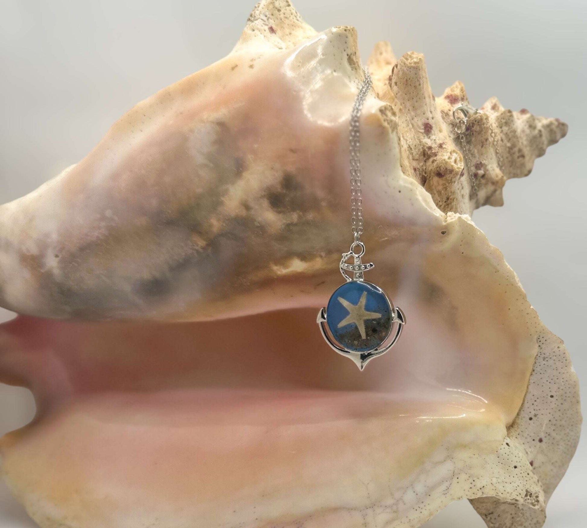 Anchors Away: Ocean-Inspired Pendants with Real Seashells & Sand