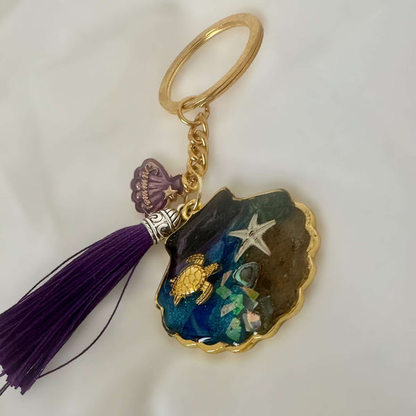 Keychain Handmade with Resin -  Carry a Piece of the Sea with You