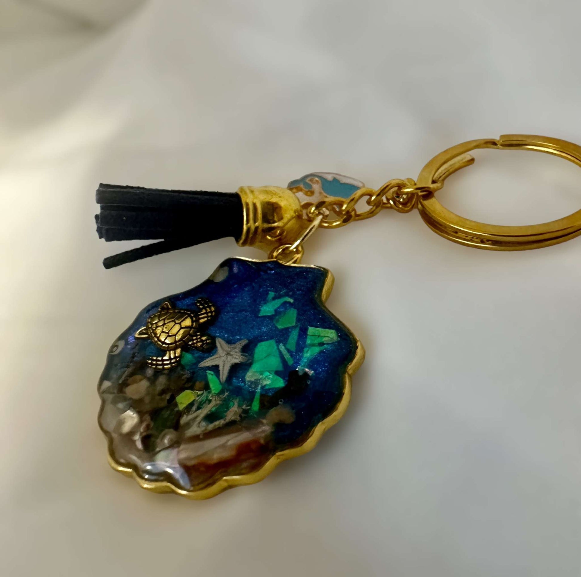 Keychain Handmade with Resin -  Carry a Piece of the Sea with You