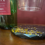 Wine Glass Caddy with 2 Coasters - Diamond Noir Wine Elegance Set