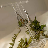 Mushroom Forest Handmade Silver Drop Earrings with Pressed Ferns