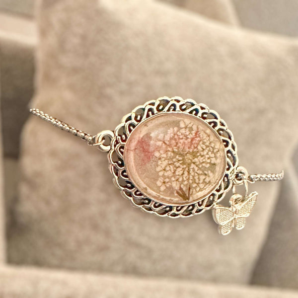 Wishful Butterfly Whispers - Handmade Nature-Inspired Floral Bracelet