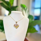 Bee Pendant - Blossom Buzz Harmony Heart - Handmade with Dried Flowers