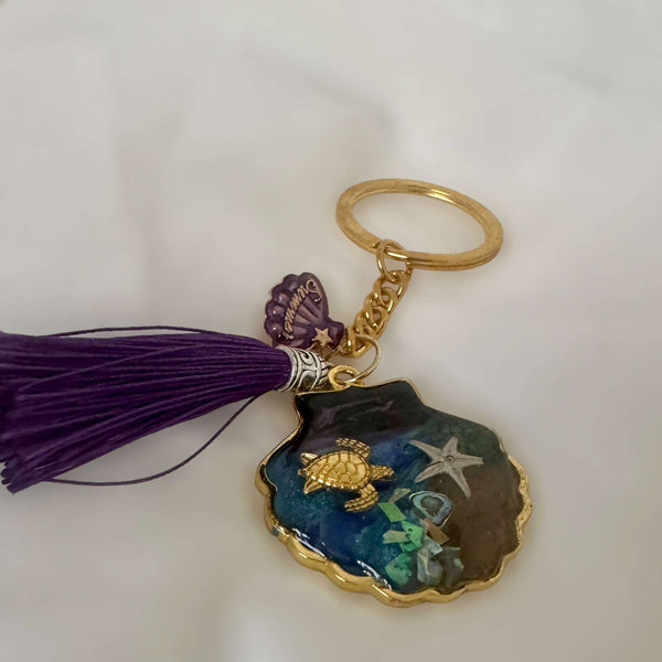 Keychain Handmade with Resin -  Carry a Piece of the Sea with You