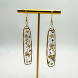 Bloom Cascade Earrings - Minimalistic Meets Boho - Pressed Flower
