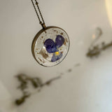 Pansy Flower Pendant - Purple Bloom Nature Inspired Handmade Necklace