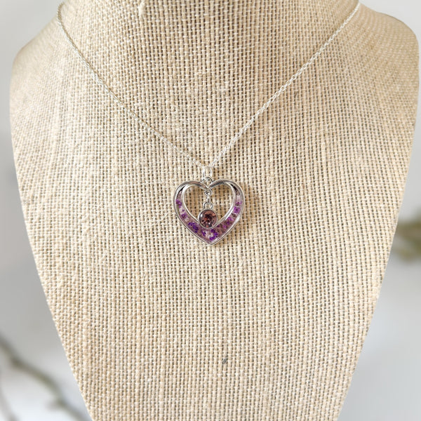 Blooming Hearts: Pressed Flower Petal Heart Pendants & Charms