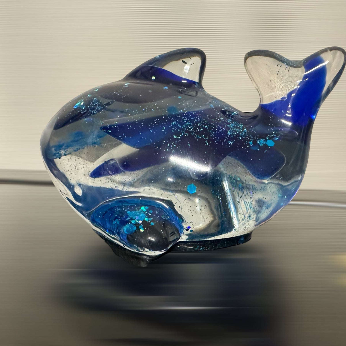 Whimsical Whale: Ocean Insipred Resin Seaglass Whale Sculpture