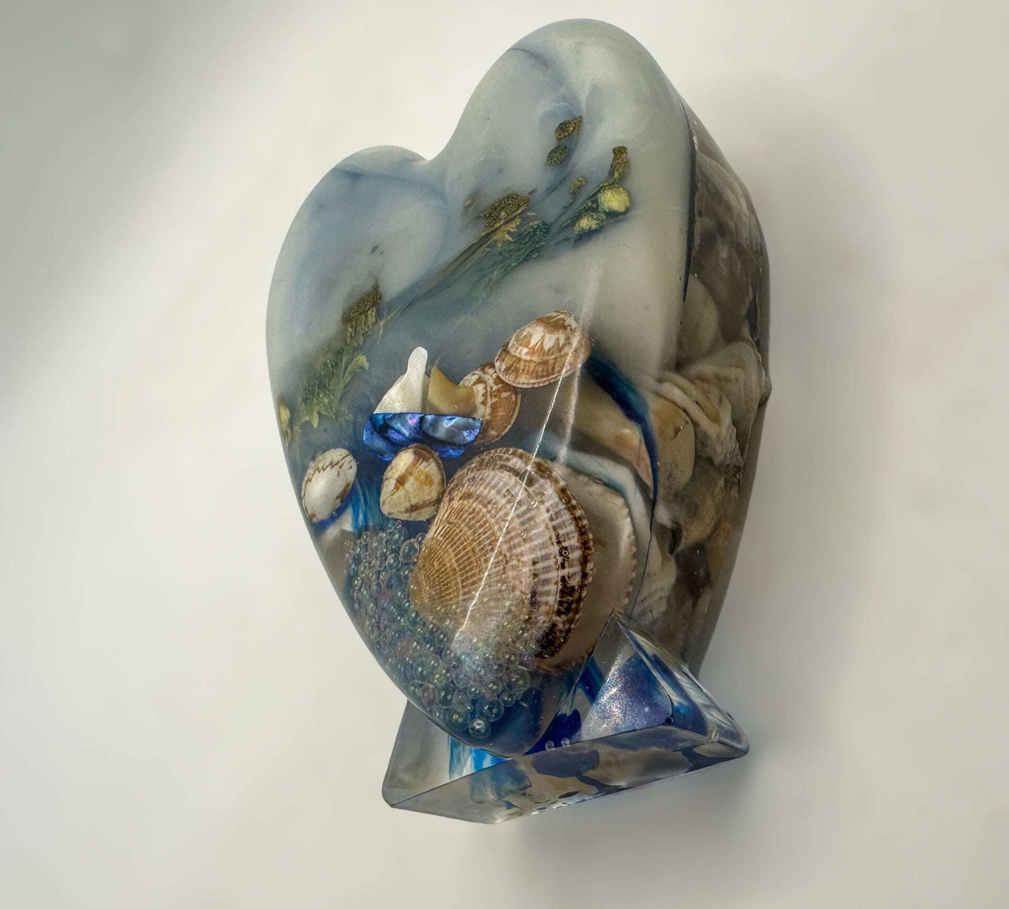 Heart of the Ocean - Handmade Ocean Resin Heart Sculpture