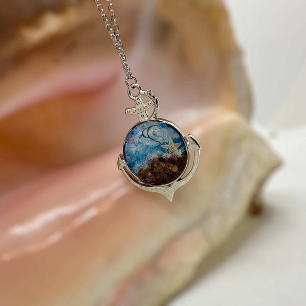 Anchors Away: Ocean-Inspired Pendants with Real Seashells & Sand
