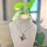 Butterfly Pendant - Dried Flowers & Petals with Mother of Pearl 