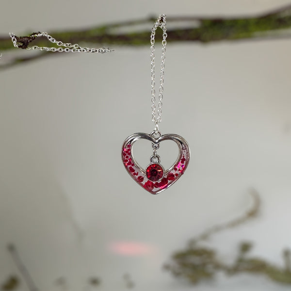 Blooming Hearts: Pressed Flower Petal Heart Pendants & Charms
