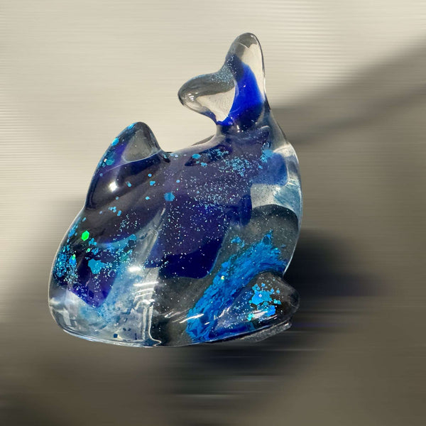 Whimsical Whale: Ocean Insipred Resin Seaglass Whale Sculpture