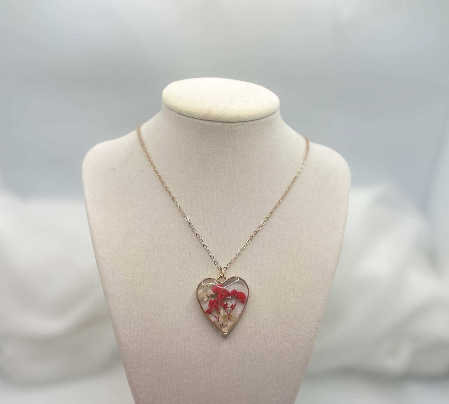 Heart Pendant Blooms of Love -  Rose Gold Handmade Necklace 