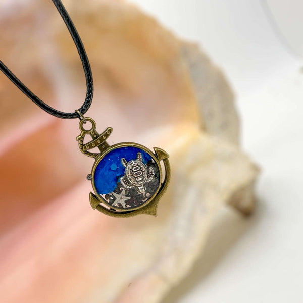 Anchors Away: Ocean-Inspired Pendants with Real Seashells & Sand
