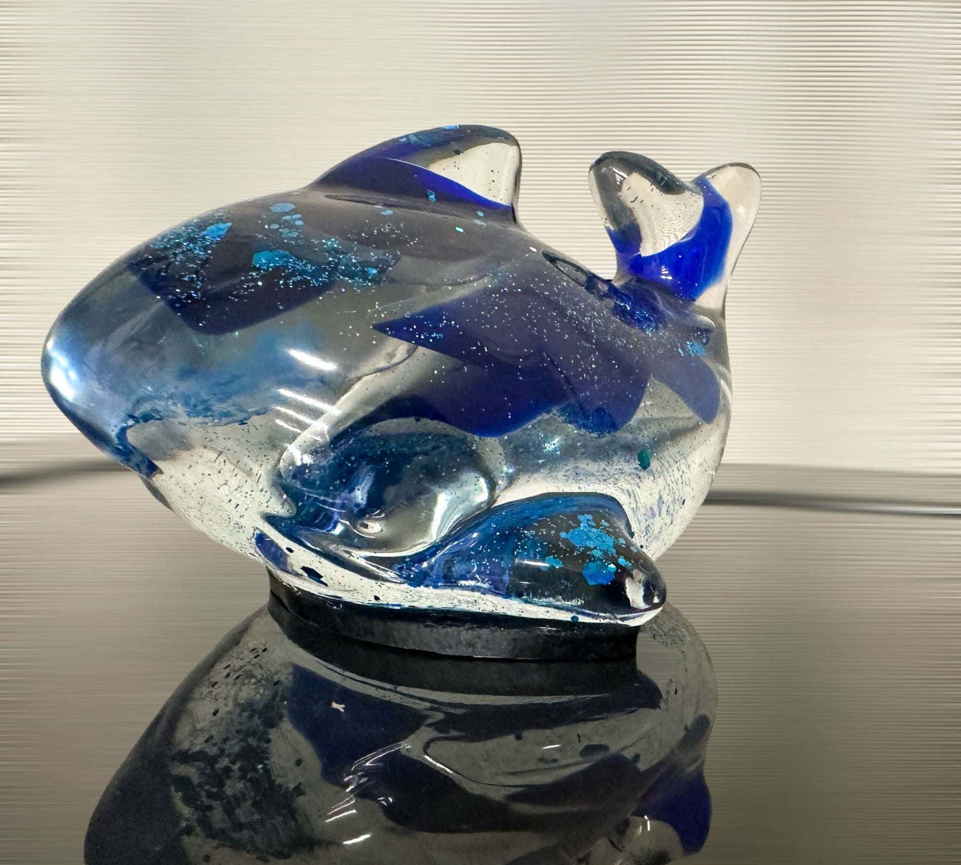 Whimsical Whale: Ocean Insipred Resin Seaglass Whale Sculpture