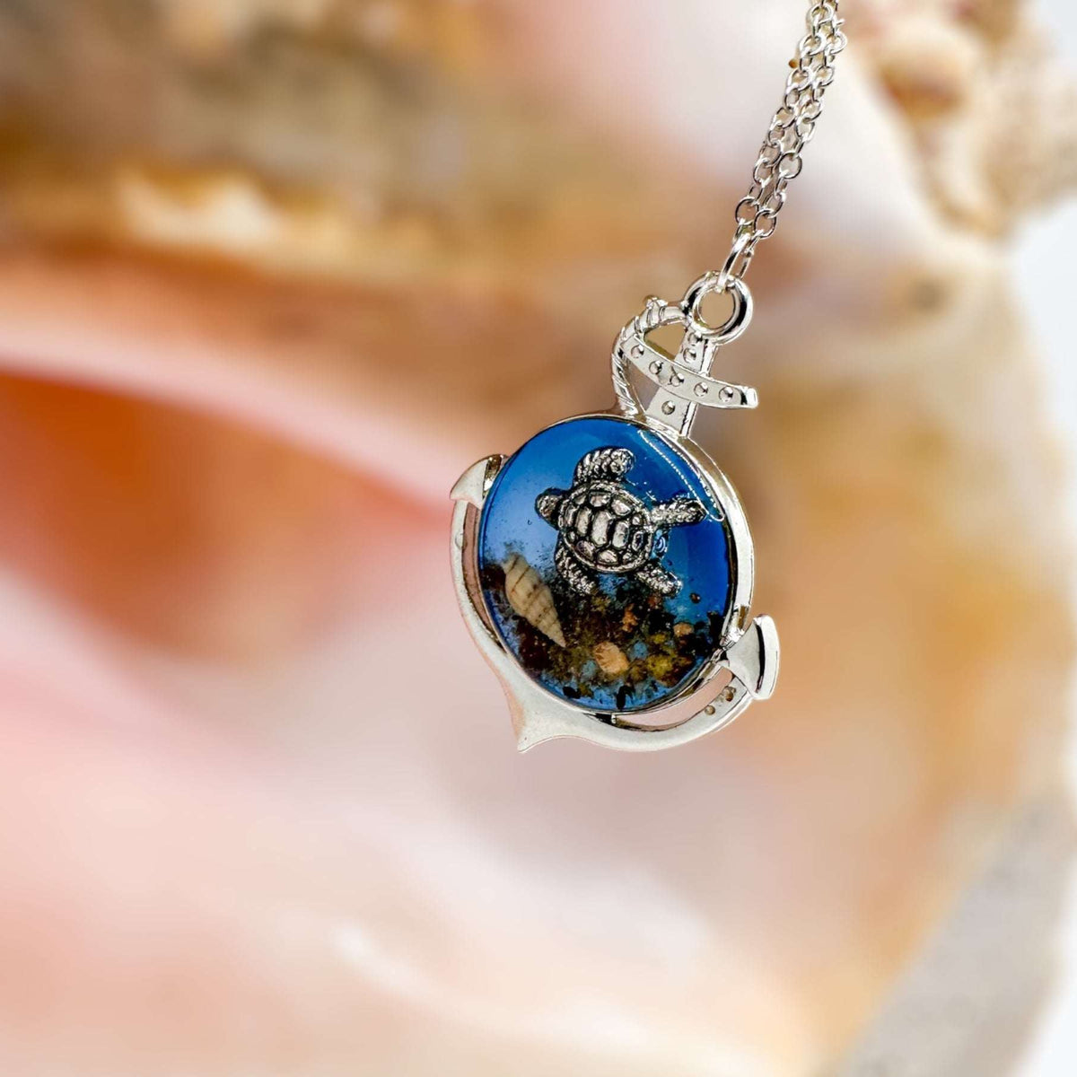 Anchors Away: Ocean-Inspired Pendants with Real Seashells & Sand
