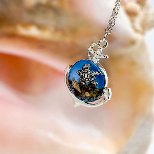 Anchors Away: Ocean-Inspired Pendants with Real Seashells & Sand