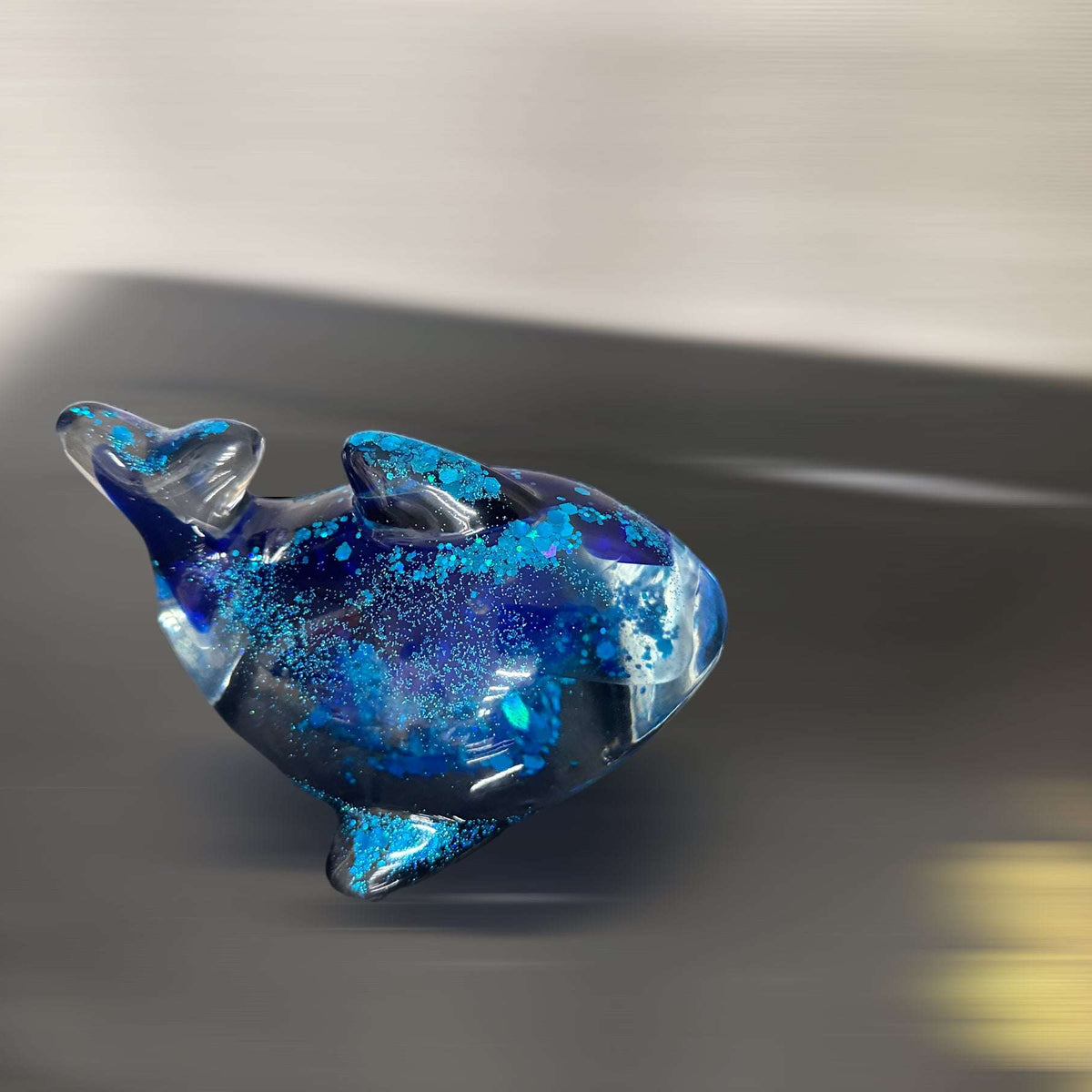 Whimsical Whale: Ocean Insipred Resin Seaglass Whale Sculpture