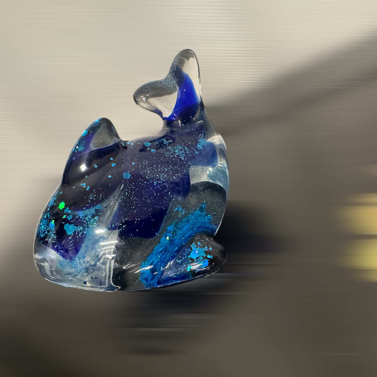Whimsical Whale: Ocean Insipred Resin Seaglass Whale Sculpture
