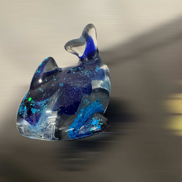 Whimsical Whale: Ocean Insipred Resin Seaglass Whale Sculpture