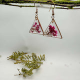 Pink Blossom Charm - Handmade Pressed Flower Petal Resin Earrings
