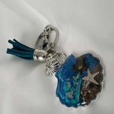 Ocean-Inspired Seashell Bag Charm & Keychain: Handmade Coastal Charm