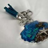 Ocean-Inspired Seashell Bag Charm & Keychain: Handmade Coastal Charm