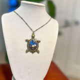 Oceanic Elegance: Turtle-Inspired Pendants with Real Seashells & Sand