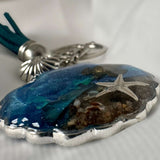 Ocean-Inspired Seashell Bag Charm & Keychain: Handmade Coastal Charm