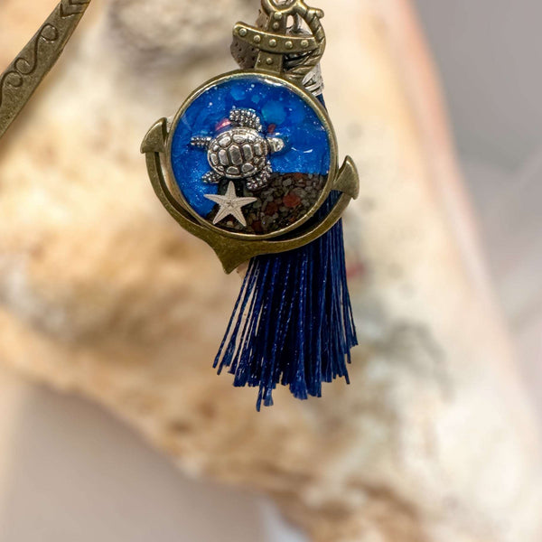 Bookmark - Handcrafted Resin Oceans with Real Seashells and Sand