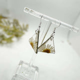 Daisy Charm - Handmade Pressed Flower Petal Resin Earrings