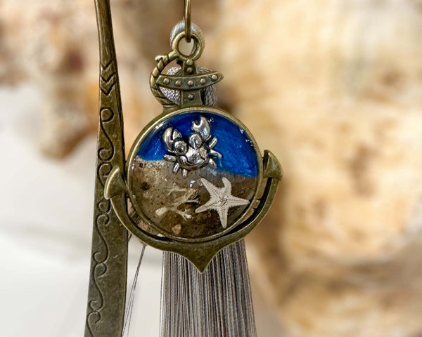 Bookmark - Handcrafted Resin Oceans with Real Seashells and Sand