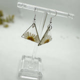Daisy Charm - Handmade Pressed Flower Petal Resin Earrings