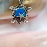 Oceanic Elegance: Turtle-Inspired Pendants with Real Seashells & Sand