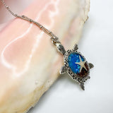 Oceanic Elegance: Turtle-Inspired Pendants with Real Seashells & Sand