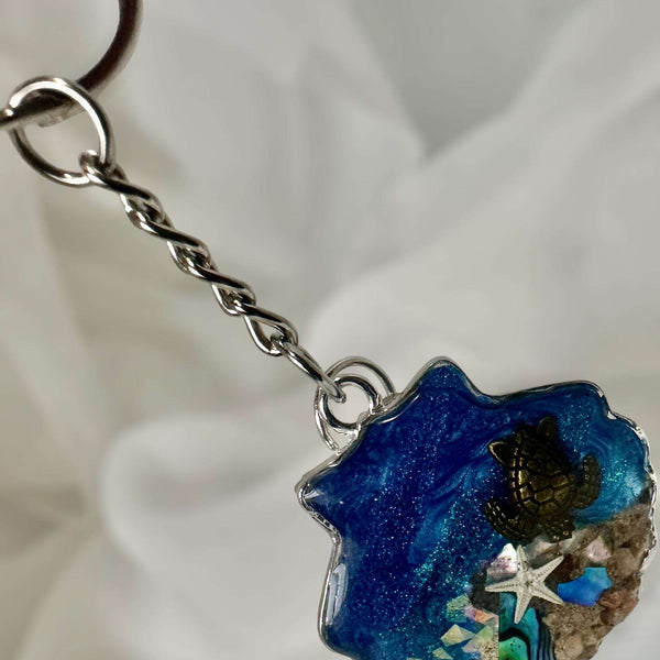 Ocean-Inspired Seashell Bag Charm & Keychain: Handmade Coastal Charm