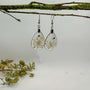 White Blossom Charm - Handmade Pressed Flower Resin Earrings