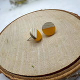 Boho Wood & Resin Stud Earrings - Bohemian Wood and Resin Earrings