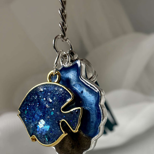 Ocean-Inspired Seashell Bag Charm & Keychain: Handmade Coastal Charm