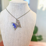 Butterfly Pendant - Dried Flowers & Petals with Mother of Pearl 
