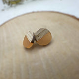Boho Wood & Resin Stud Earrings - Bohemian Wood and Resin Earrings