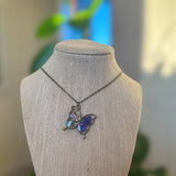 Butterfly Pendant - Dried Flowers & Petals with Mother of Pearl 