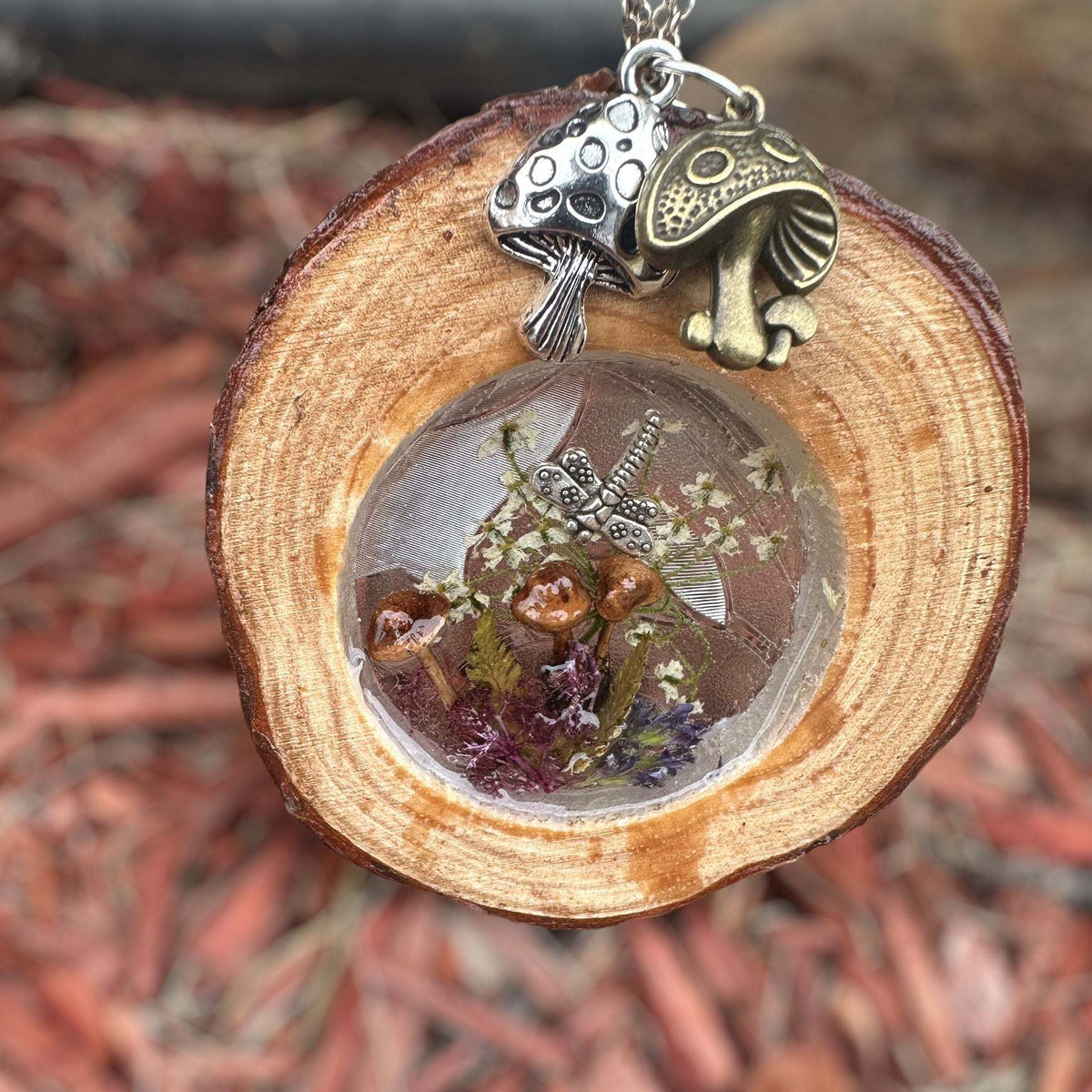 Suncatcher Enchanted Forest: Wood Slice Suncatcher Home Decor Gift Idea