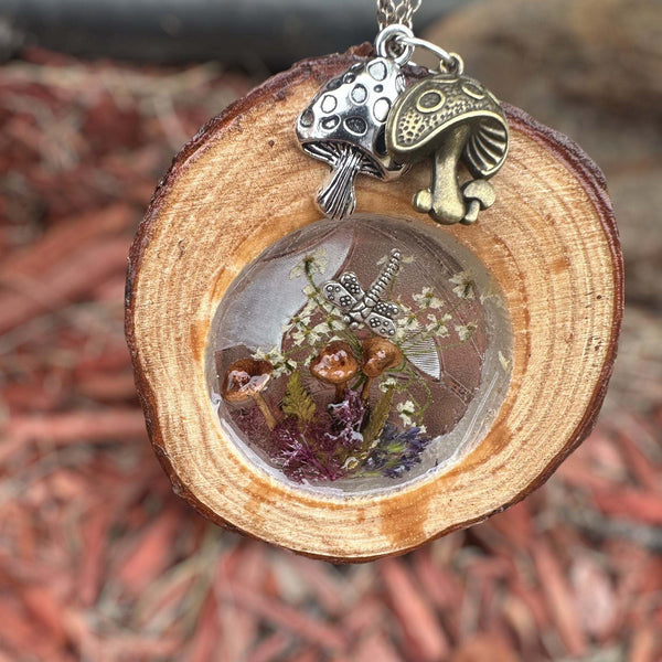 Suncatcher Enchanted Forest: Wood Slice Suncatcher Home Decor Gift Idea